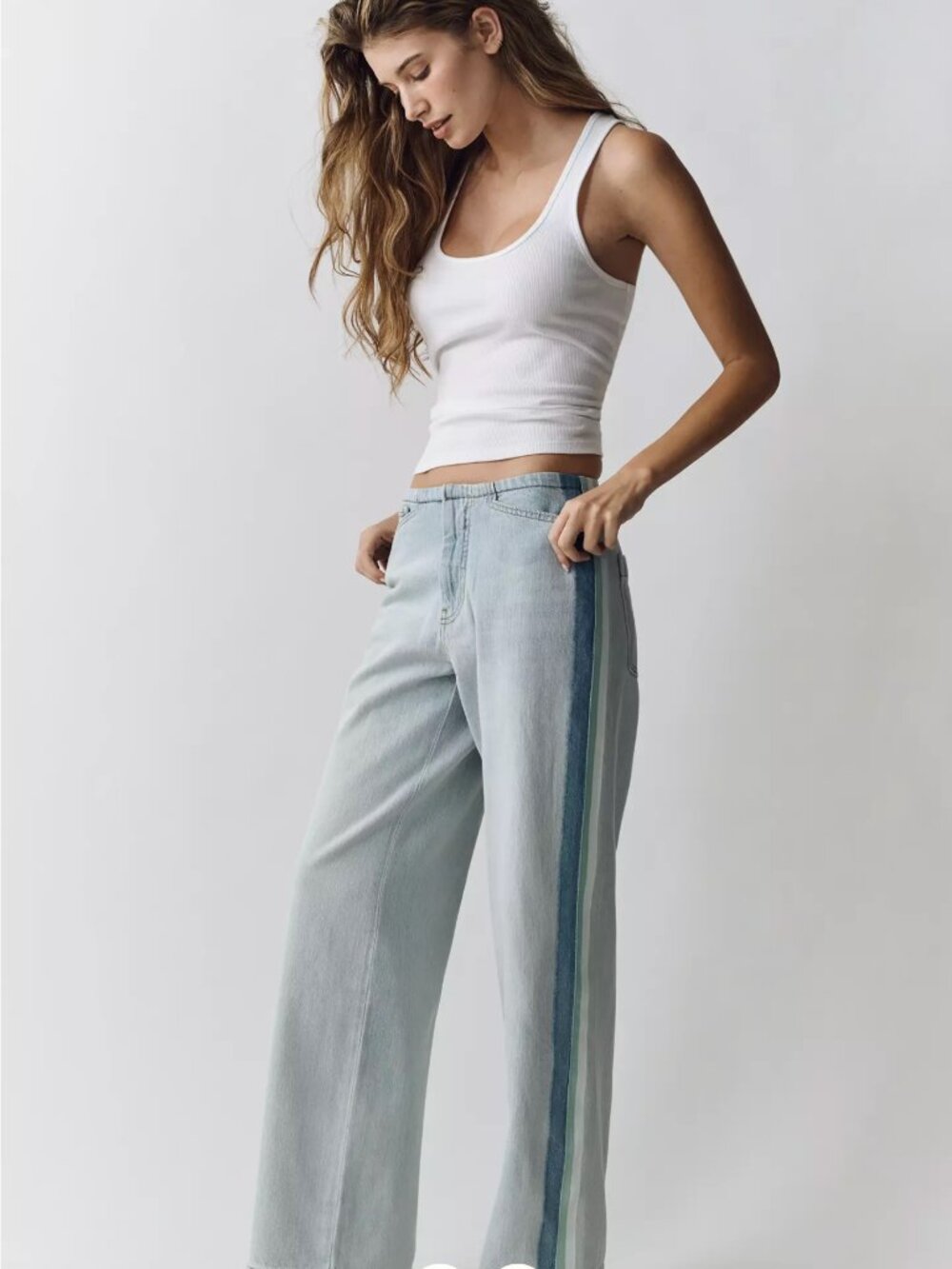 Pilcro Retro Slouch Medium Wash Low Rise Light Blue Bootcut Straight Jeans Sz 30
